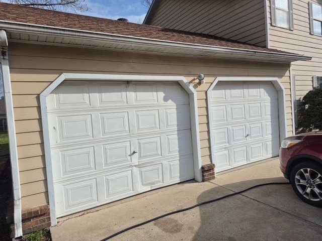 Repainted garage doors and trim