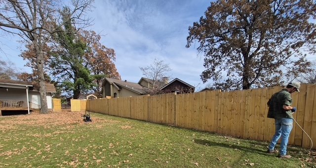New wooden privacy fence