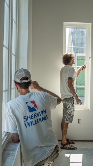 Interior trim and wall painting